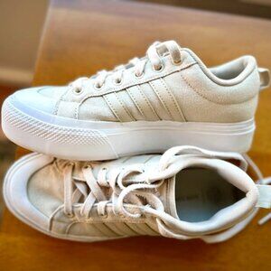Adidas Nizza Beige & White Platform Shoes Originals Sneakers Womens Size US 7.5